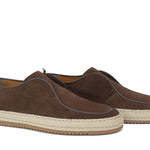 Slip on in camoscio color marrone con fondo in gomma intrecciato 1093FMUST 632 ROSSI 