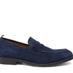 Mocassino in camoscio navy con fondo in gomma cucito blake 639FLOOLT 411 ROSSI 