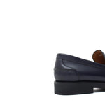 Mocassino sfoderato in vitello spazzolato blu con fondo in gomma leggera 6651GCHEBLU 1060 ROSSI 