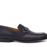 Mocassino con accessorio a sacchetto intero in vitello naturale blu sfumato con fondo cuoio antiscivolo 269DIXB 1016 ROSSI 