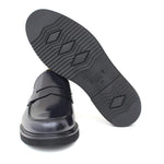 Mocassino in vitello spazzolato blu con fondo gomma leggera 6259GCBLU 1145 ROSSI 