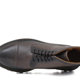 Stivaletto stringato in cervo vegetale color fango scuro con fondo gomma leggera 9199PCVGRI 178 ROSSI 