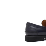 Mocassino College stile inglese in vitello spazzolato blu e fondo in gomma leggera 9150CALB 37 ROSSI 