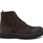Stivaletto stringato in camoscio ingrassato testa di moro con fondo in gomma leggero 8189PLHSQ 1019 ROSSI 