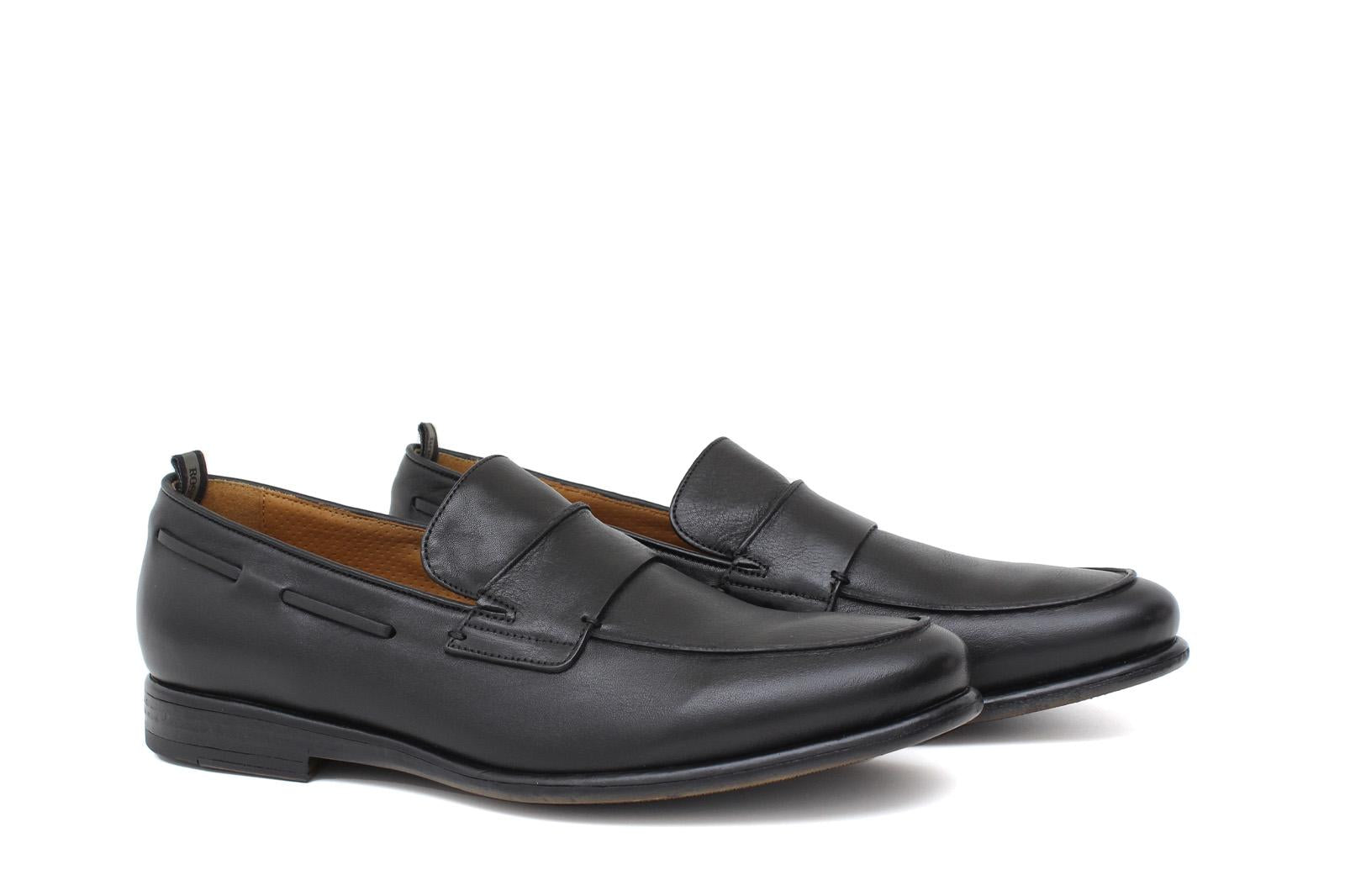 Mocassino in vitello naturale nero con fondo in gomma cucito blake 9640DIXNE 27 ROSSI 
