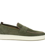 Slip on in camoscio traforata verdone con fondo in gomma 1055FLOG 160 ROSSI 