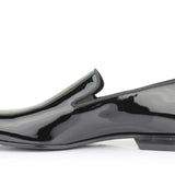 Pantofola in vernice nera con fondo cuoio chiuso 6977VNE 438 ROSSI 