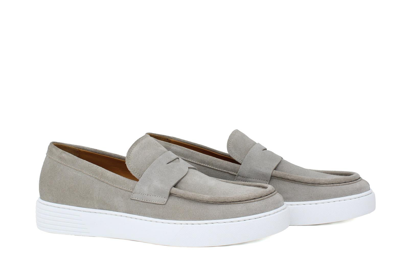 Slip on in camoscio colore  roccia e fondo in gomma leggera 1092FROC 405 ROSSI 