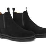 Beatles in camoscio nero, riporti in pelle con fondo in gomma 1237PHSN 1119 ROSSI 