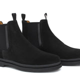 Beatles in camoscio nero, riporti in pelle con fondo in gomma 1237PHSN 1119 ROSSI 