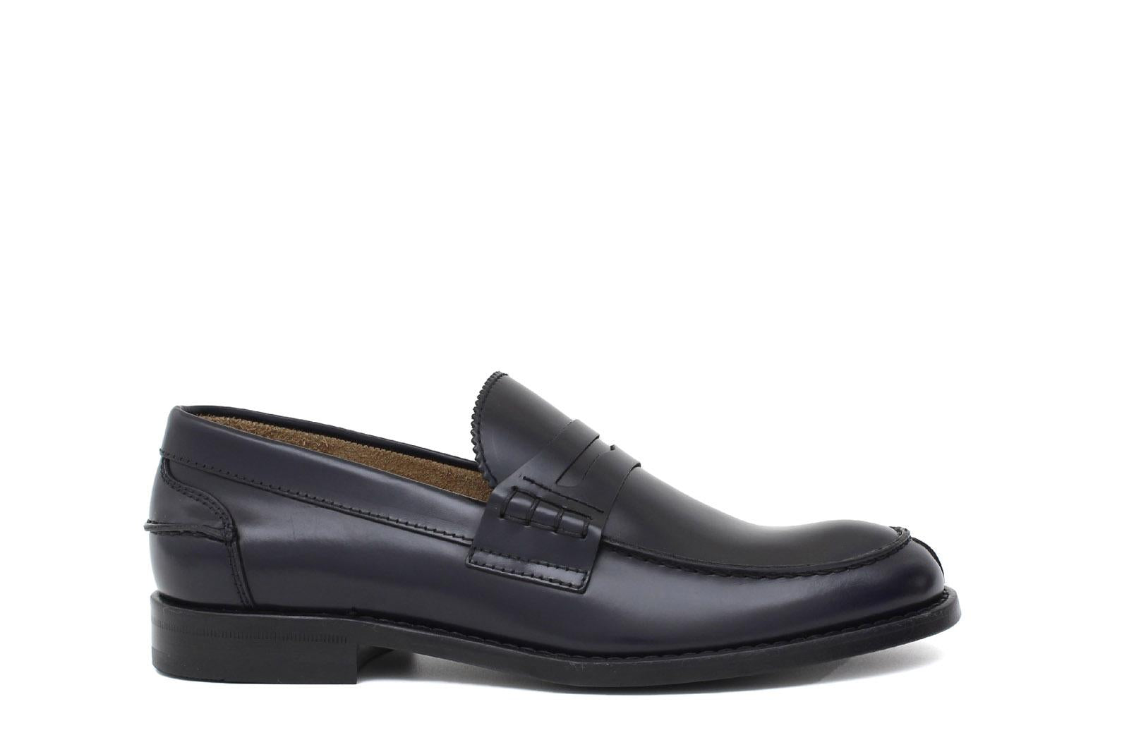 College stile inglese in vitello spazzolato blu con fondo cuoio cucito blake 5940CALBL 214 ROSSI 