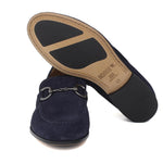 Mocassino con accessorio a sacchetto intero in camoscio blu con fondo cuoio antiscivolo 269FLOBLU 367 ROSSI 