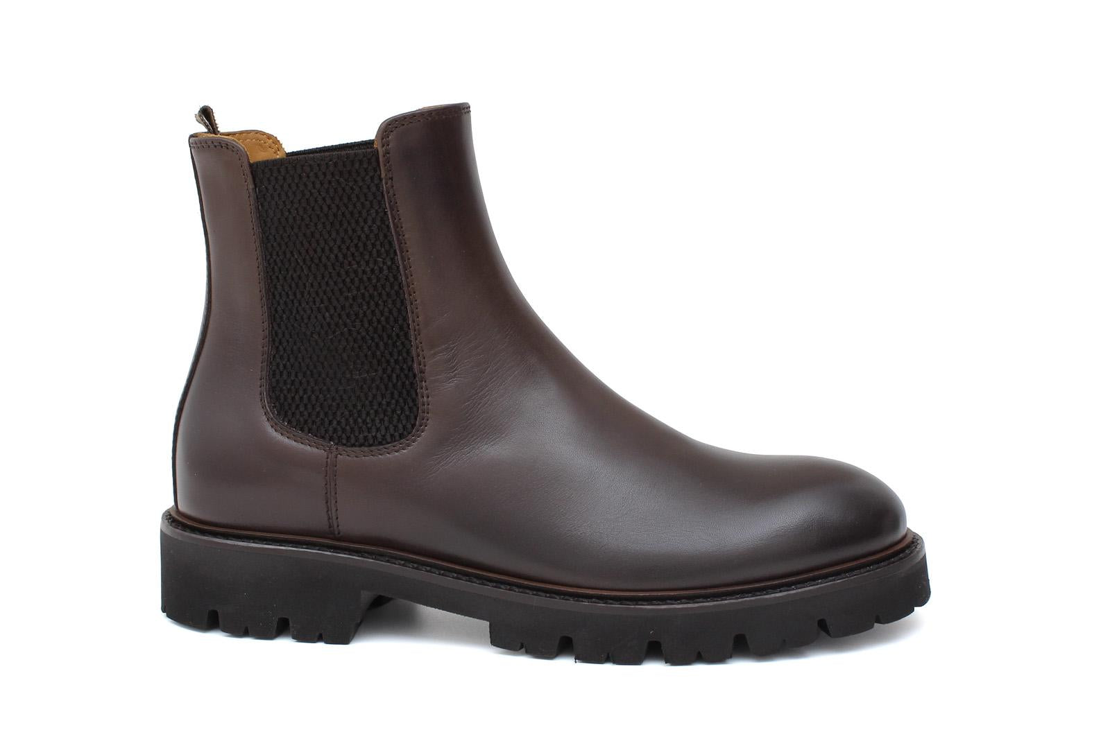 Beatles donna in vitello naturale marrone sfumato con fondo in gomma leggera D213PSMM 6 ROSSI 