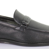 Mocassino traforato in nappa color blu e fondo cuoio antiscivolo cucito blake 5901NATBLU 617 ROSSI 