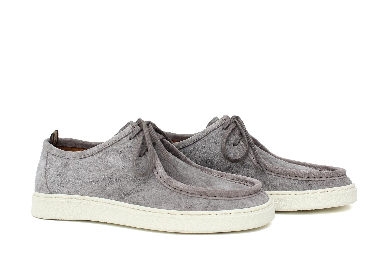 Sneaker modello ingegnere in camoscio lavato color roccia e fondo in gomma 1052TCLO 242  UN ROSSI 