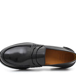 Mocassino College stile inglese in vitello spazzolato nero e fondo in cuoio 1/2 gomma 5316VCN 228 ROSSI 