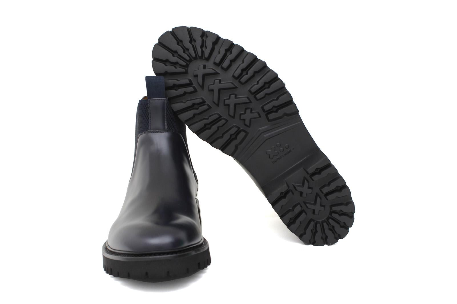 Stivaletto modello beatles in vitello spazzolato semilucido blu con fondo in gomma leggera 457PCALB 974 ROSSI 