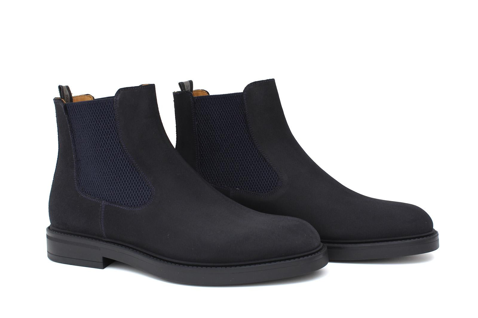 Stivaletto beatles in camoscio rasato blu e fondo in gomma 154PRCRIB 1036 ROSSI 