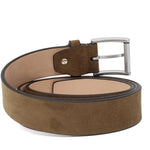 Cinta in camoscio terra h 35 con fibbia nikel satinato F03421NKHSFAR 114 ROSSI 