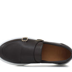 Slip on doppia fibbia in vitello testa di moro  con fondo in gomma leggera 803SAPTM 962 ROSSI 