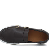 Slip on doppia fibbia in vitello testa di moro  con fondo in gomma leggera 803SAPTM 962 ROSSI 