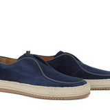 Slip on in camoscio color blu navy con fondo in gomma intrecciato 1093ROVNA 1130 ROSSI 