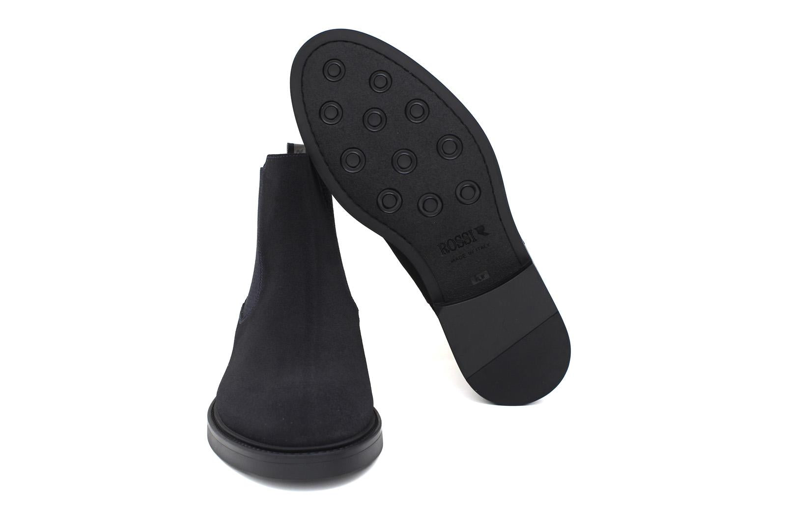 Stivaletto beatles in camoscio rasato blu e fondo in gomma 154PRCRIB 1036 ROSSI 