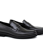 Mocassino con mascherina in vitello spazzolato nero  e fondo in gomma 6834TINE 514 ROSSI 