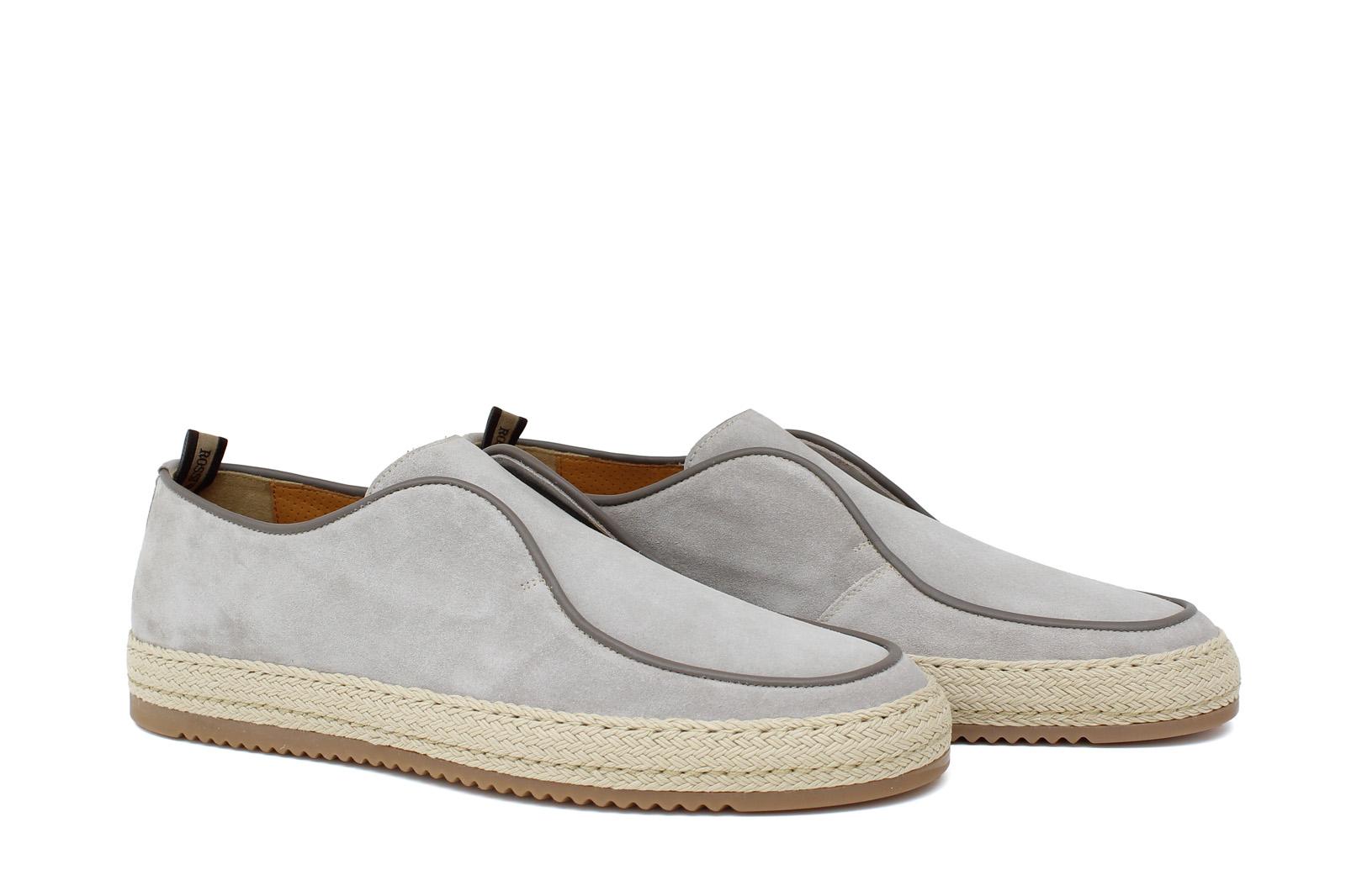 Slip on in camoscio color  roccia con fondo in gomma intrecciato 1093FROC 63 ROSSI 