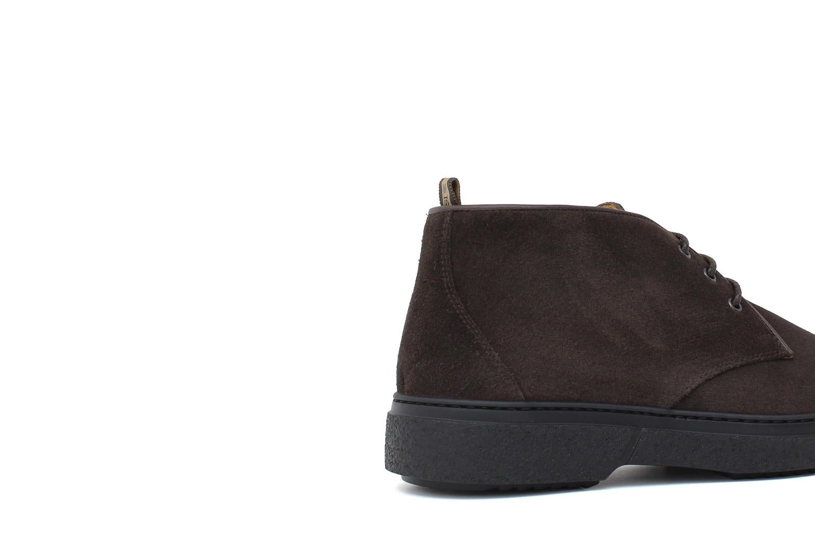 Polacchino stringato in camoscio ingrassato testa di moro e fondo gomma leggera 1250PHSMO 957 ROSSI 