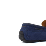 Drive in camoscio navy con riporti in pelle e fondo in gomma con inserti 6090FOLTRE 172 ROSSI 