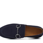 Mocassino con accessorio a sacchetto intero in camoscio blu con fondo cuoio antiscivolo 269FLOBLU 367 ROSSI 