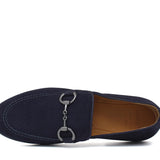 Mocassino con accessorio a sacchetto intero in camoscio blu con fondo cuoio antiscivolo 269FLOBLU 367 ROSSI 