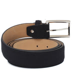 Cinta h 35 in camoscio rasato nel colore blu con fibbia nichel  satinato F0477NKCIBLU 78 ROSSI 