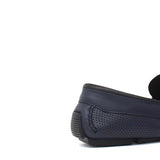 Drive con accessorio in vitello blu traforato e fondo con inserti in gomma 6971M9PBLU 8 ROSSI 