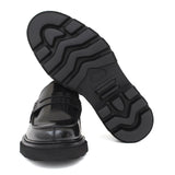 Mocassino College  in vitello spazzolato  nero e fondo in gomma leggera 5316RCALN 314 ROSSI 