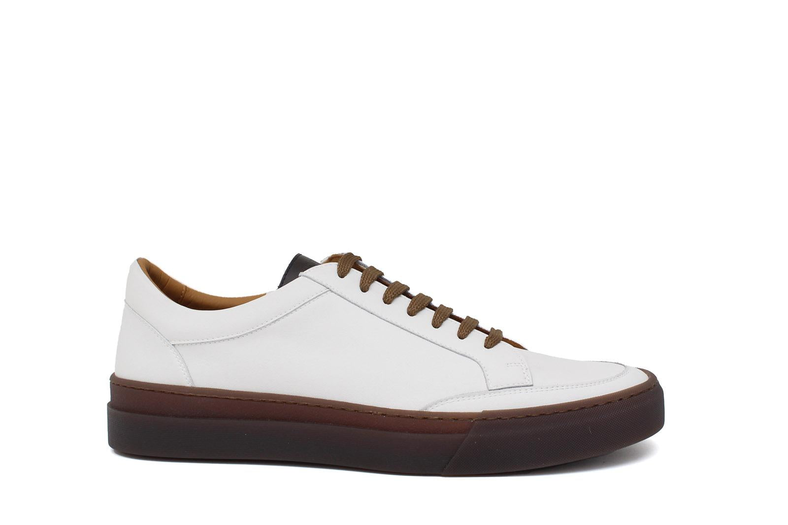 Sneakers in vitello morbido color crema con fondo in gomma 643LPCREM 639 ROSSI 