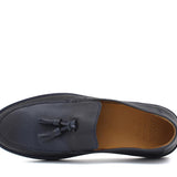 Slip on in vitello naturale blu sfumato con fondo in gomma cucito 622CADIXB 67 ROSSI 