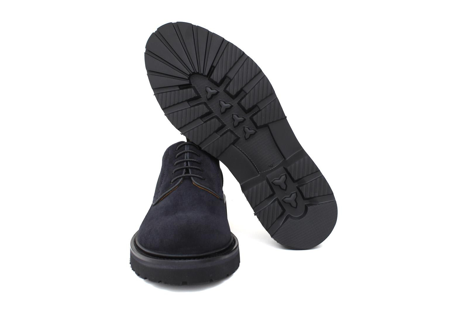 Derby in suede color blu e fondo in gomma leggera 9265HSBLU 1142 ROSSI 