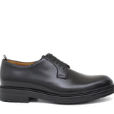Derby liscio in vitello spazzolato nero con fondo in gomma 6403GCALFNE 210 ROSSI 