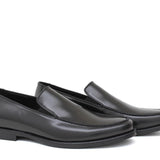 Mocassino vitello spazzolato nero  e fondo in cuoio 6835TNER 46 ROSSI 