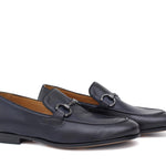Mocassino con accessorio a sacchetto intero in vitello naturale blu sfumato con fondo cuoio antiscivolo 269DIXB 1016 ROSSI 