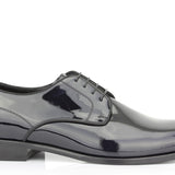 Derby in vernice blu con fondo in cuoio 7608VBLU 192  UN ROSSI 