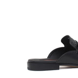 Sabot in vitello a fiore con riporto in cocco stampato nel colore nero 1505SERN 70 ROSSI 