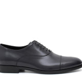 Francesina con puntalino  in vitello spazzolato blu scuro con fondo in  cuoio<BR/> 300TBLU 609 ROSSI 