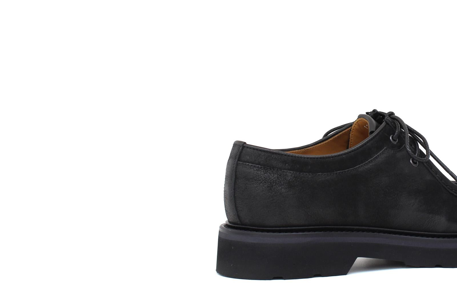 Stringata modello ingegnere in vitello nabuk nero e fondo in gomma leggero 1252REN 1087 ROSSI 