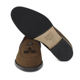 Mocassino donna con mappine in suede rasato color marrone con fondo cuoio antiscivolo D204CRINB 13 ROSSI 