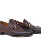 Mocassino con accessorio a sacchetto intero in vitello naturale marrone sfumato con fondo cuoio antiscivolo 269PDCAS 261 ROSSI 