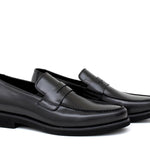 Mocassino con mascherina in vitello spazzolato nero  e fondo in gomma 6834TINE 514 ROSSI 