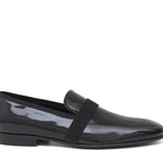 Pantofola in vernice nera,  riporto in grogrein e fondo in cuoio 5902VERNER 283 ROSSI 